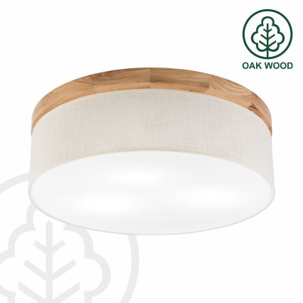 Brilagi - LED Lubinis šviestuvas BELLADONNA 3xE27/15W/230V diametras 50 cm kreminė/ąžuolas