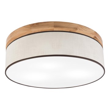 Brilagi - LED Lubinis šviestuvas BELLADONNA 3xE27/15W/230V diametras 50 cm kreminė/ąžuolas