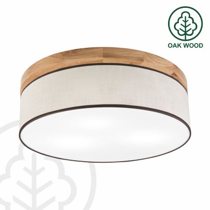 Brilagi - LED Lubinis šviestuvas BELLADONNA 3xE27/15W/230V diametras 50 cm kreminė/ąžuolas