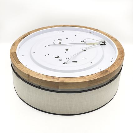 Brilagi - LED Lubinis šviestuvas BELLADONNA 3xE27/15W/230V diametras 50 cm kreminė/ąžuolas