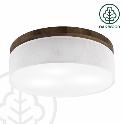 Brilagi - LED Lubinis šviestuvas BELLADONNA 3xE27/15W/230V skersmuo 50 cm balta/ąžuolas-riešutas