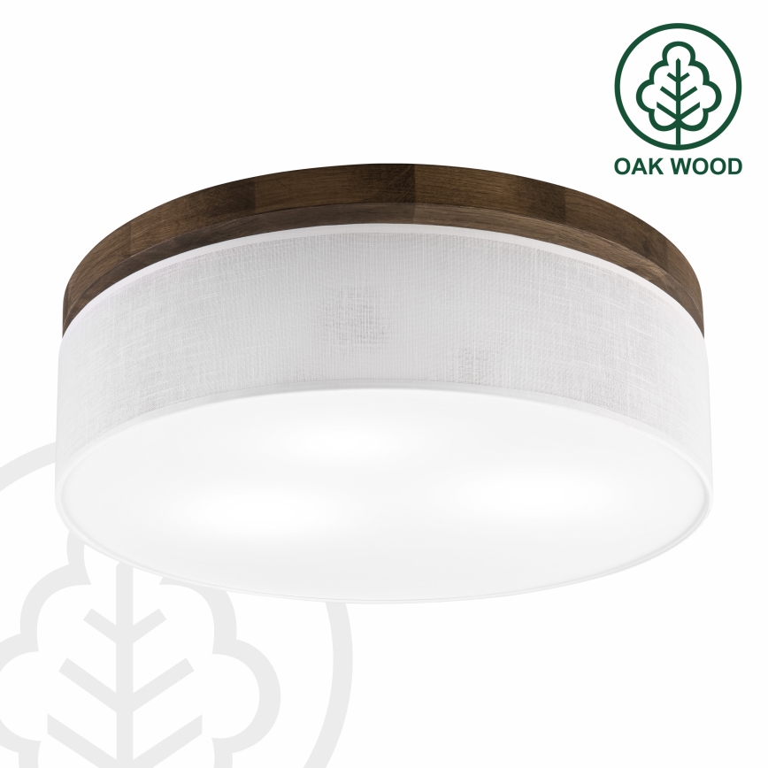 Brilagi - LED Lubinis šviestuvas BELLADONNA 3xE27/15W/230V skersmuo 50 cm balta/ąžuolas-riešutas