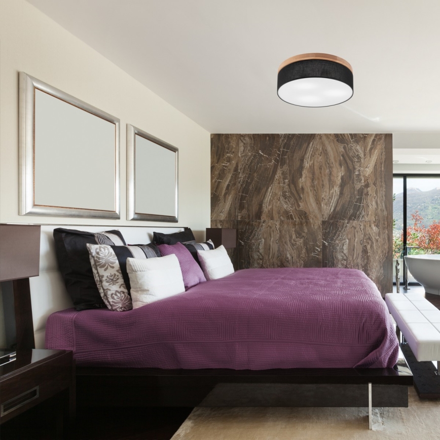 Brilagi - LED Lubinis šviestuvas BELLADONNA 3xE27/15W/230V skersmuo 50 cm juoda/ąžuolas