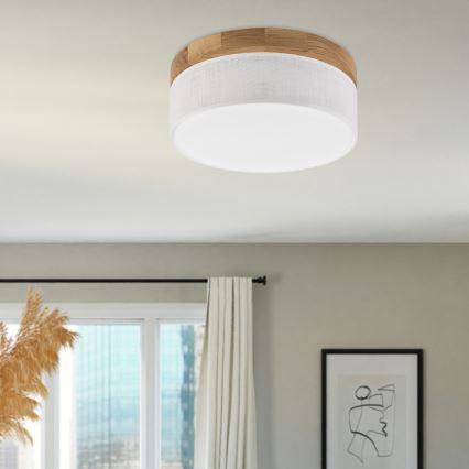 Brilagi - LED lubinis šviestuvas BELLADONNA LED/20W/230V, skersmuo 30 cm, balta/ąžuolas