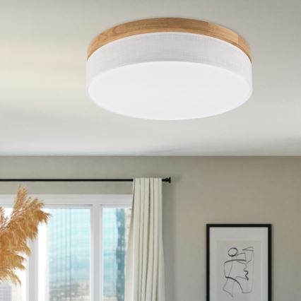 Brilagi - LED Lubinis šviestuvas BELLADONNA LED/36W/230V diametras 50 cm balta/ąžuolas