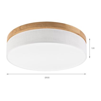 Brilagi - LED Lubinis šviestuvas BELLADONNA LED/36W/230V diametras 50 cm balta/ąžuolas