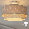Brilagi - LED lubinis šviestuvas BOHO BOBO 1xE27/60W/230V, skersmuo 40 cm, su taškeliais, smėlinė/kreminė