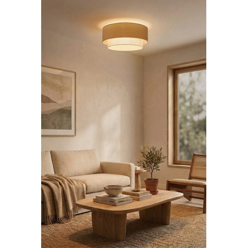 Brilagi - LED lubinis šviestuvas BOHO ECO 1xE27/10W/230V Ø 40 cm smėlinė/kreminė