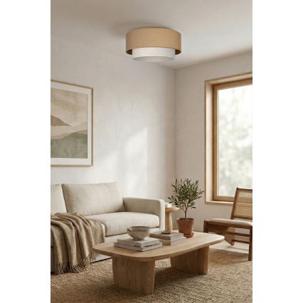 Brilagi - LED lubinis šviestuvas BOHO ECO 1xE27/10W/230V Ø 40 cm smėlinė/kreminė