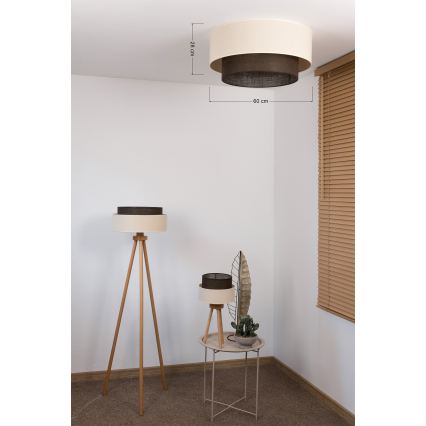 Brilagi - LED lubinis šviestuvas BOHO STYLE 3xE27/15W/230V Ø 60 cm kreminė/ruda