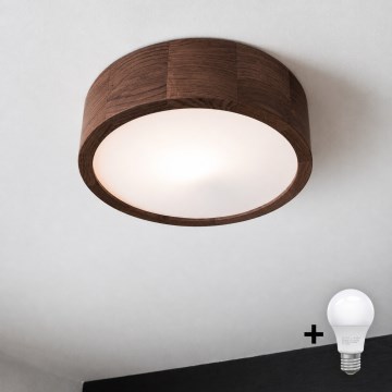 Brilagi - LED lubinis šviestuvas CARVALHO 1xE27/15W/230V, ąžuolas/riešutas, skersmuo 27 cm