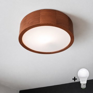 Brilagi - LED lubinis šviestuvas CARVALHO 1xE27/15W/230V, ąžuolas/vyšnia, skersmuo 27 cm