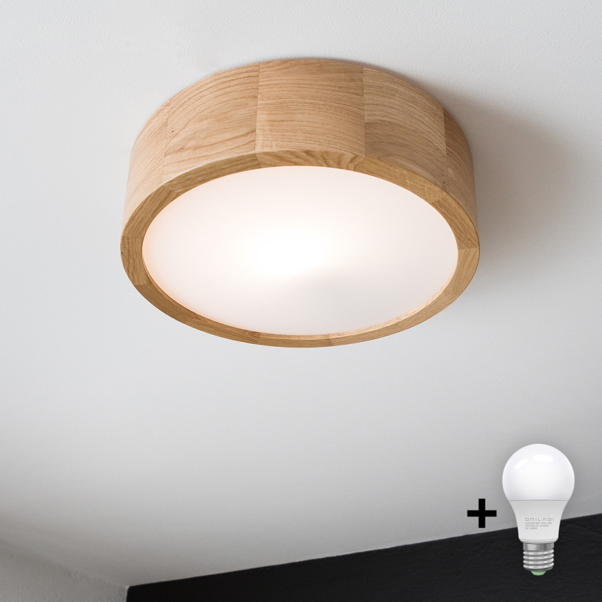 Brilagi - LED lubinis šviestuvas CARVALHO 1xE27/60W/230V ąžuolas diametras 27,5 cm