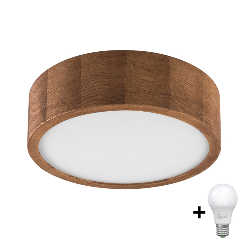 Brilagi - LED lubinis šviestuvas CARVALHO 1xE27/60W/230V ąžuolas vyšnia diametras 27 cm