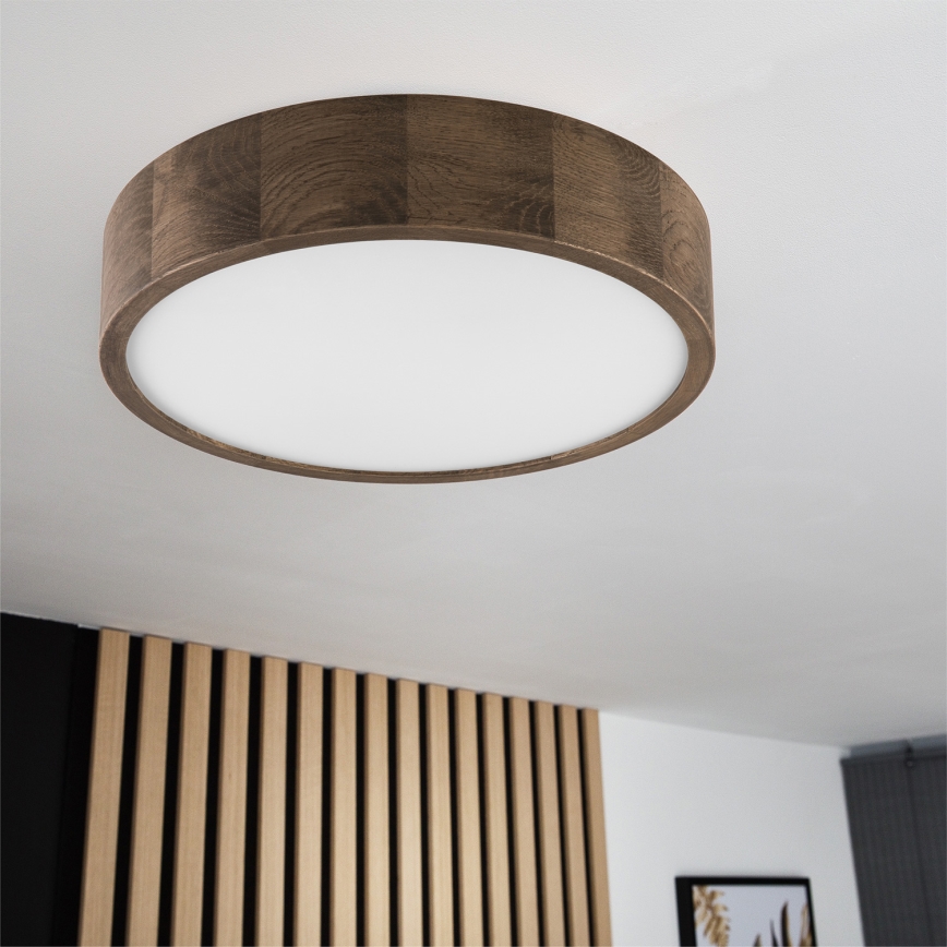 Brilagi - LED lubinis šviestuvas CARVALHO 2xE27/15W/230V ąžuolas/riešutas, skersmuo 37 cm