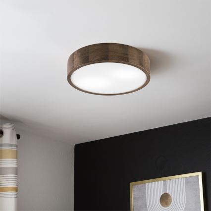 Brilagi - LED lubinis šviestuvas CARVALHO 2xE27/15W/230V ąžuolas/riešutas, skersmuo 37 cm