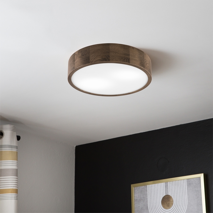 Brilagi - LED lubinis šviestuvas CARVALHO 2xE27/15W/230V ąžuolas/riešutas, skersmuo 37 cm