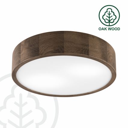 Brilagi - LED lubinis šviestuvas CARVALHO 2xE27/15W/230V ąžuolas/riešutas, skersmuo 37 cm