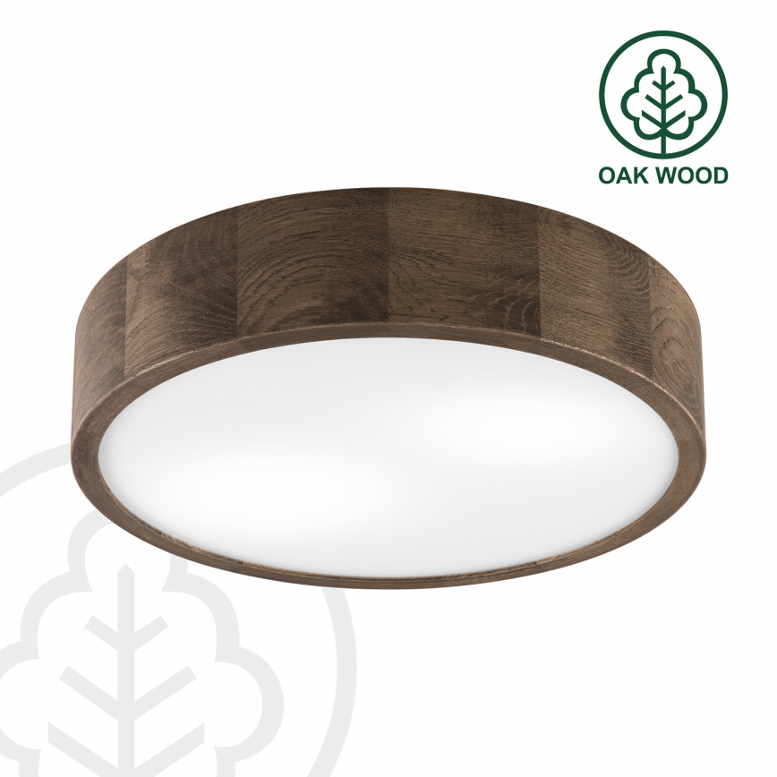 Brilagi - LED lubinis šviestuvas CARVALHO 2xE27/15W/230V ąžuolas/riešutas, skersmuo 37 cm