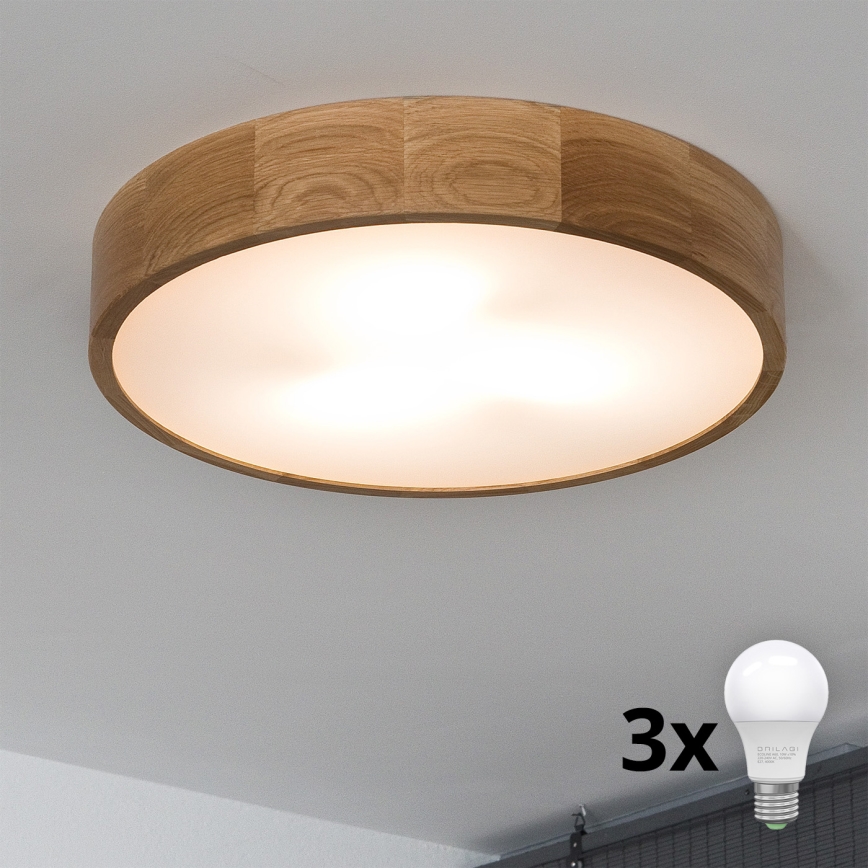 Brilagi - LED lubinis šviestuvas CARVALHO 3xE27/60W/230V ąžuolas diametras 47,5 cm