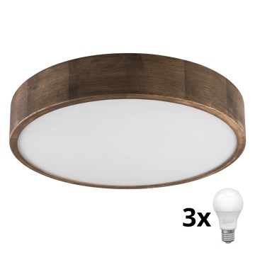 Brilagi - LED Lubinis šviestuvas CARVALHO 3xE27/60W/230V ąžuolas diametras 47 cm