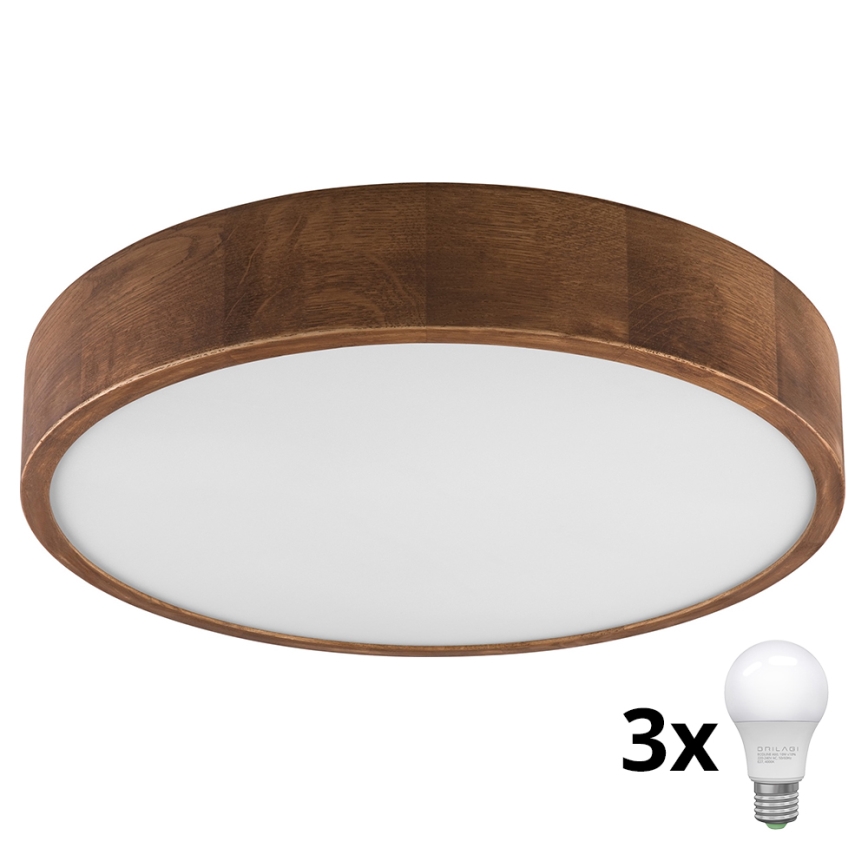 Brilagi - LED lubinis šviestuvas CARVALHO 3xE27/60W/230V ąžuolas vyšnia diametras 47 cm