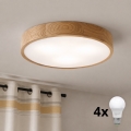 Brilagi - LED lubinis šviestuvas CARVALHO 4xE27/60W/230V ąžuolas skersm. 57,5 cm