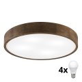 Brilagi - LED Lubinis šviestuvas CARVALHO 4xE27/60W/230V riešuto spalvos, 57,5 cm