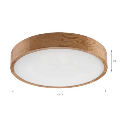 Brilagi - LED lubinis šviestuvas CARVALHO LED/36W/230V, ąžuolas, skersmuo 47,5 cm
