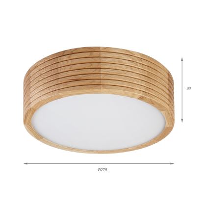 Brilagi - LED lubinis šviestuvas CARVALHO MODERN 1xE27/60W/230V Ø 27,5 cm ąžuolas
