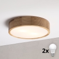 BRILAGI - LED lubinis šviestuvas CARVALHO MODERN 2xE27/60W/230V skersmuo 37,5 cm ąžuolas