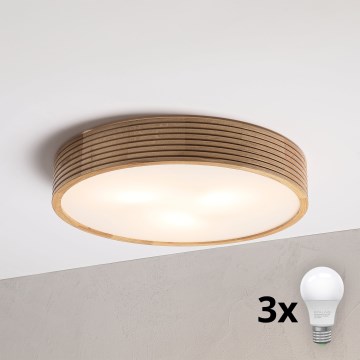 Brilagi - LED lubinis šviestuvas CARVALHO MODERN 3xE27/60W/230V, skersmuo 47,5 cm, ąžuolas