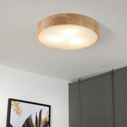 Brilagi - LED lubinis šviestuvas CARVALHO MODERN 3xE27/60W/230V, skersmuo 47,5 cm, ąžuolas