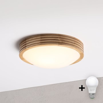Brilagi - LED lubinis šviestuvas CARVALHO MODERN SLIM 1xE27/60W/230V skers. 27,5 cm ąžuolas