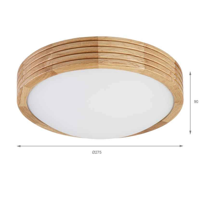 Brilagi - LED lubinis šviestuvas CARVALHO MODERN SLIM 1xE27/60W/230V skers. 27,5 cm ąžuolas