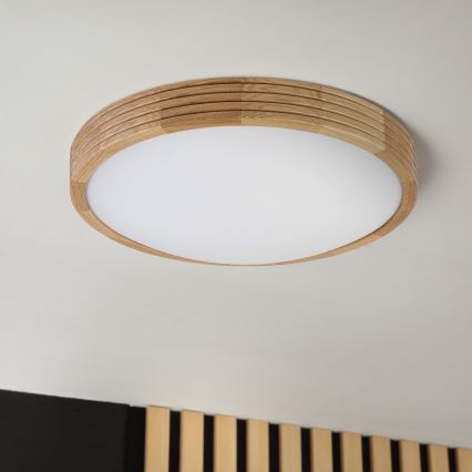 Brilagi - LED lubinis šviestuvas CARVALHO MODERN SLIM 2xE27/60W/230V Ø 37,5 cm ąžuolas