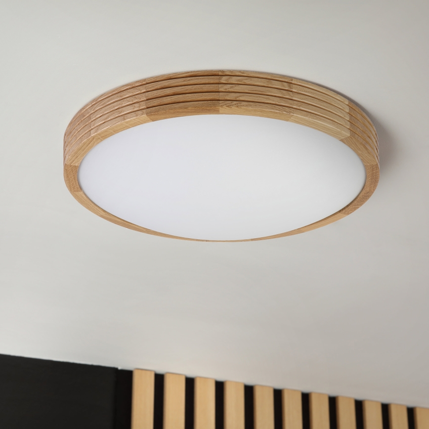 Brilagi - LED lubinis šviestuvas CARVALHO MODERN SLIM 2xE27/60W/230V Ø 37,5 cm ąžuolas