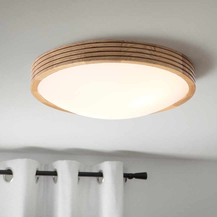 Brilagi - LED lubinis šviestuvas CARVALHO MODERN SLIM 2xE27/60W/230V Ø 37,5 cm ąžuolas