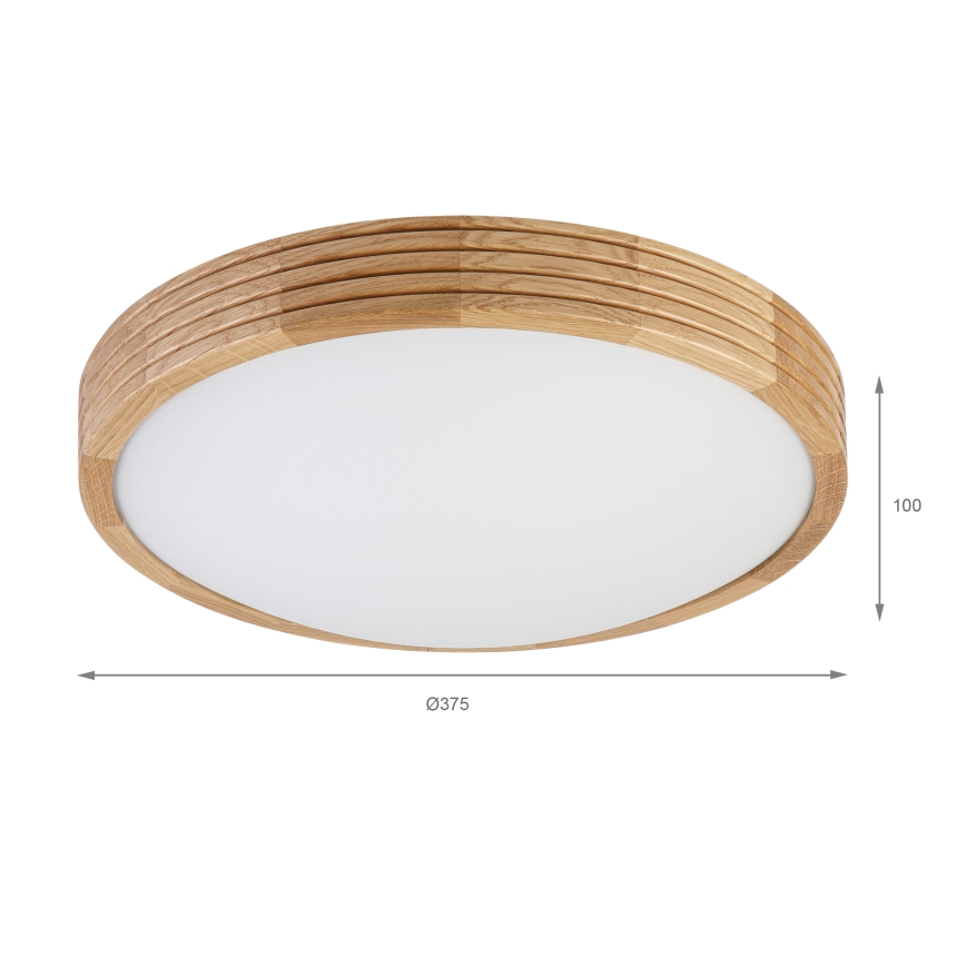 Brilagi - LED lubinis šviestuvas CARVALHO MODERN SLIM 2xE27/60W/230V Ø 37,5 cm ąžuolas