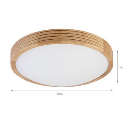 BRILAGI - LED lubinis šviestuvas CARVALHO MODERN SLIM 2xE27/60W/230V Ø 37,5 cm ąžuolas