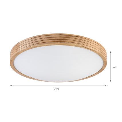 Brilagi - LED lubinis šviestuvas CARVALHO MODERN SLIM 3xE27/60W/230V skersmuo 47,5 cm ąžuolas