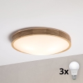 BRILAGI - LED lubinis šviestuvas CARVALHO MODERN SLIM 3xE27/60W/230V skersmuo 47,5 cm ąžuolas