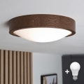 BRILAGI - LED lubinis šviestuvas CARVALHO SLIM 1xE27/15W/230V ąžuolas riešutas skersmuo 27 cm