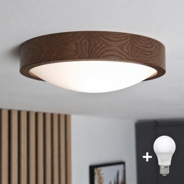 Brilagi - LED lubinis šviestuvas CARVALHO SLIM 1xE27/15W/230V ąžuolas riešutas skersmuo 27 cm