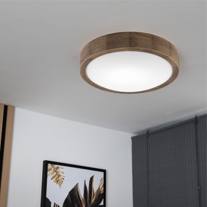Brilagi - LED lubinis šviestuvas CARVALHO SLIM 1xE27/15W/230V ąžuolas riešutas skersmuo 27 cm
