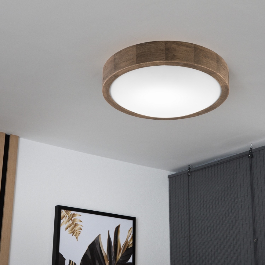 Brilagi - LED lubinis šviestuvas CARVALHO SLIM 1xE27/15W/230V ąžuolas riešutas skersmuo 27 cm