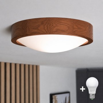 Brilagi - LED lubinis šviestuvas CARVALHO SLIM 1xE27/15W/230V ąžuolas/vyšnia skersm. 27 cm