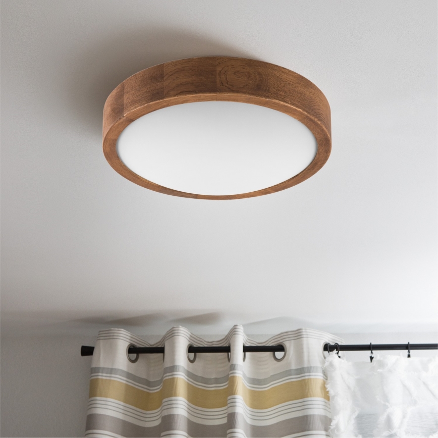 Brilagi - LED lubinis šviestuvas CARVALHO SLIM 1xE27/15W/230V ąžuolas/vyšnia skersm. 27 cm