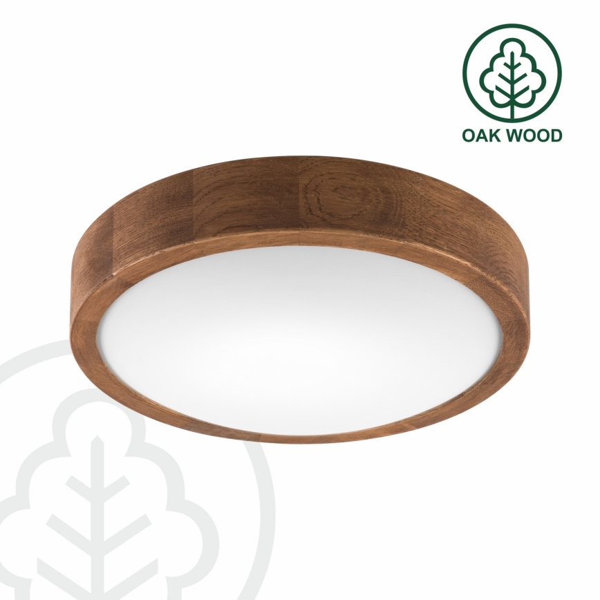 Brilagi - LED lubinis šviestuvas CARVALHO SLIM 1xE27/15W/230V ąžuolas/vyšnia skersm. 27 cm