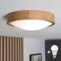 BRILAGI - LED lubinis šviestuvas CARVALHO SLIM 1xE27/15W/230V, ąžuolo apdaila, skersmuo 27 cm